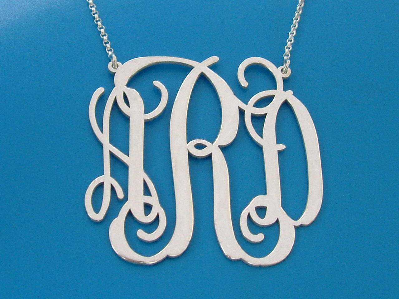 Personalized Monogrammed Initials Necklace - Large Size