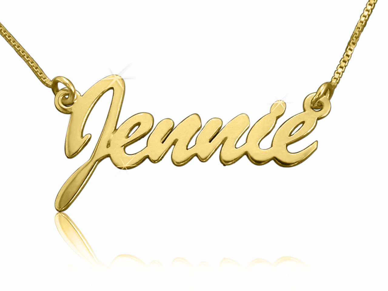 Solid Yellow 14k Gold Name Necklace Custom Made 4u Jennie Style Nameplate Upgraded Thickness . 8mm Personalized Jewelry My Name Necklace